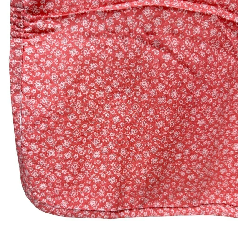 Martha Stewart Quilted Pillowcase One Standard Sham Pink White Print 100% Cotton